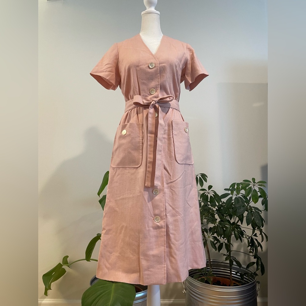 Vintage 70s Pedestal Originals Dress with Obi Style Belt